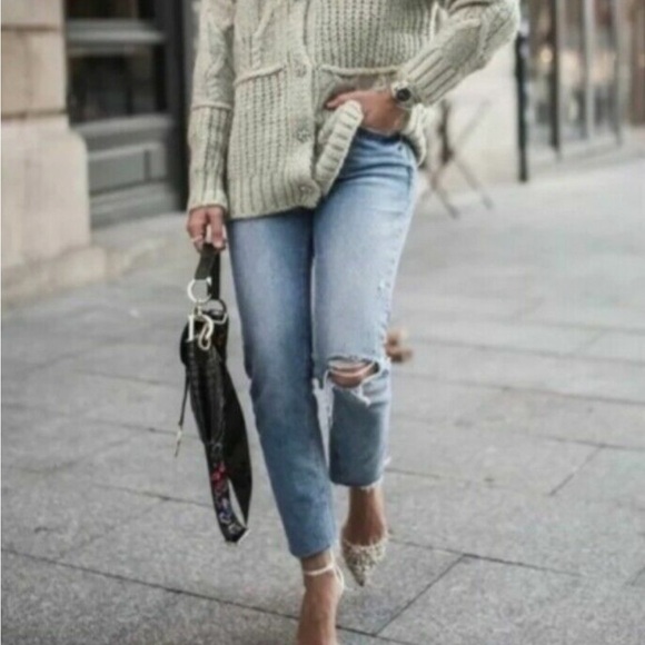 Zara Rhinestone Button Patchwork Cardigan - Picture 4 of 8